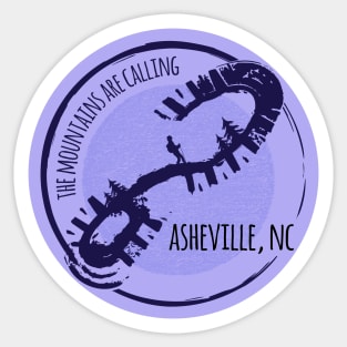 The Mountains Are Calling - Asheville, NC - Purple 27 Sticker